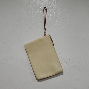 Banana Republic Cream Cowhide Snakeskin Wristlet